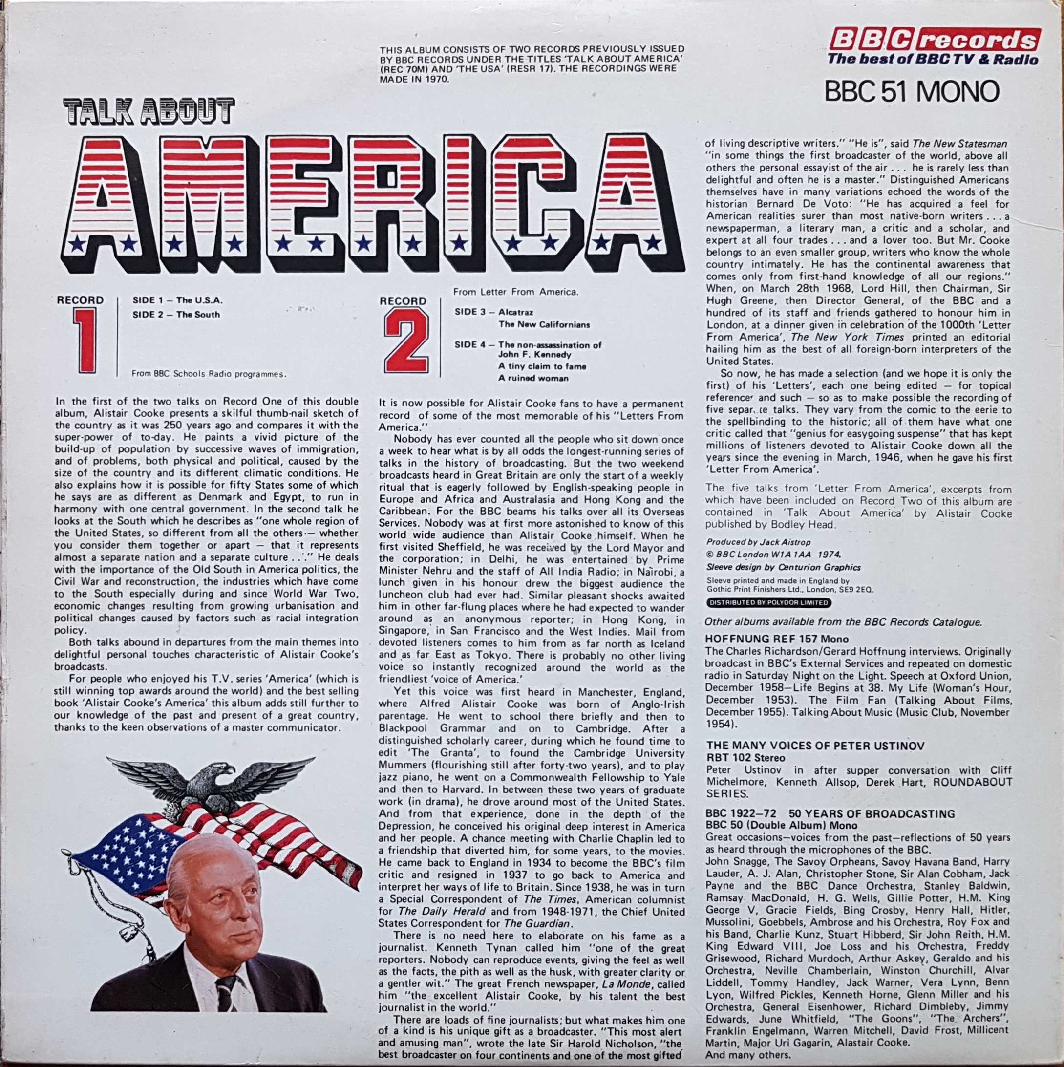 Picture of BBC 51 Talk about America by artist Alistair Cooke from the BBC records and Tapes library